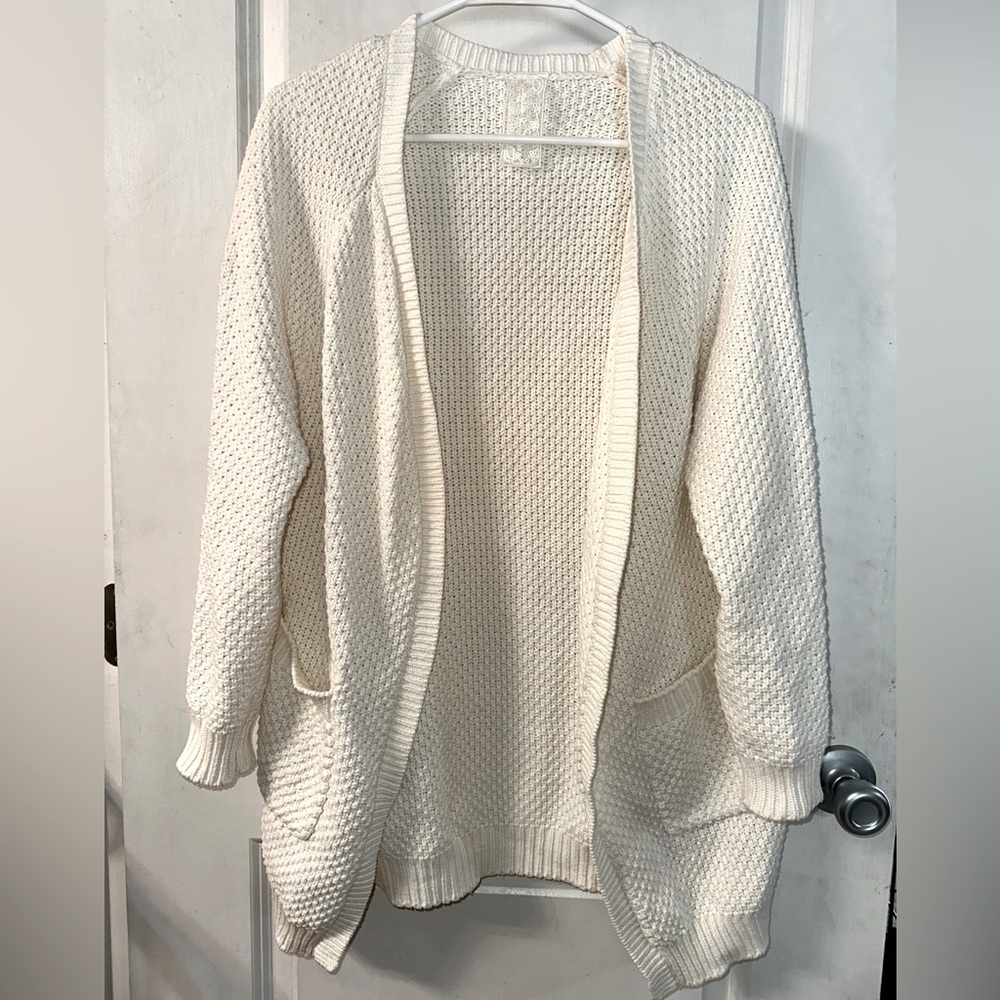 Cream Cozy Knit Cardigan Sweater